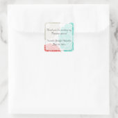 Turquoise & Coral Zinnia Flower Sticker (Tas)