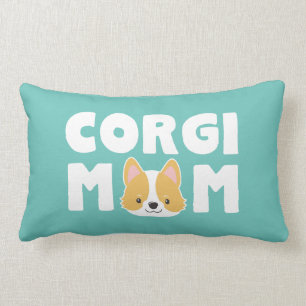 Turquoise Corgi mama Kussen