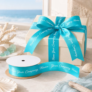Turquoise Corporate Branding Bedrijfsnaam Satijnen Lint