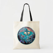 Turquoise Cosmic Dragon Canvas tas (Voorkant)