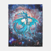Turquoise Cosmic Dragon Fleece Deken (Voorkant)