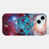 Turquoise Cosmic Dragon Hoesje-Mate iPhone Case (Achterkant (horizontaal))