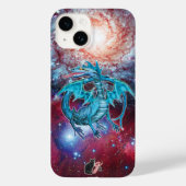 Turquoise Cosmic Dragon Hoesje-Mate iPhone Case (Achterkant)