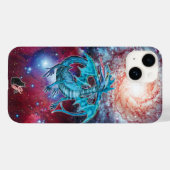 Turquoise Cosmic Dragon Hoesje-Mate iPhone Case (Achterkant (horizontaal))