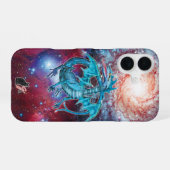 Turquoise Cosmic Dragon Hoesje-Mate iPhone Case 16 Hoesje (Achterkant horizontaal)