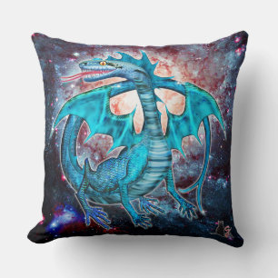 Turquoise Cosmic Dragon Kussen