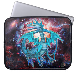 Turquoise Cosmic Dragon Laptop Sleeve