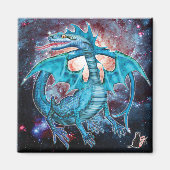 Turquoise Cosmic Dragon Magneet (Voorkant)