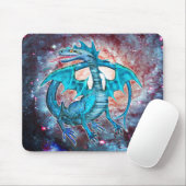 Turquoise Cosmic Dragon Muismat (Met muis)