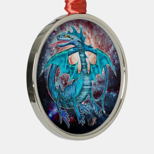 Turquoise Cosmic Dragon Ornament (Rechts)