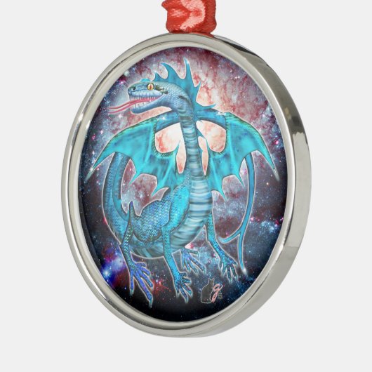 Turquoise Cosmic Dragon Ornament (Links)