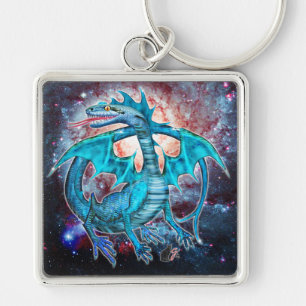 Turquoise Cosmic Dragon Sleutelhanger