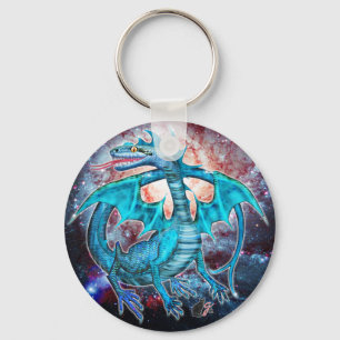 Turquoise Cosmic Dragon Sleutelhanger