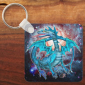 Turquoise Cosmic Dragon Sleutelhanger (Voorkant)