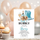 Turquoise Cowboy laarzen en Bubble Party uitnodigi Kaart