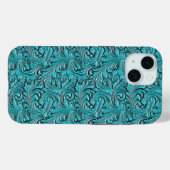 Turquoise cowgirl bloemengereedschap leder western Case-Mate iPhone case (Achterkant (horizontaal))