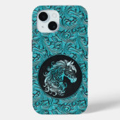 Turquoise cowgirl bloemengereedschap lederen paard Case-Mate iPhone case (Achterkant)