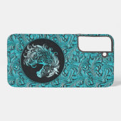 Turquoise cowgirl bloemengereedschap lederen paard samsung galaxy hoesje (Achterkant horizontaal)