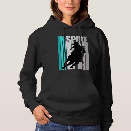 Turquoise Cowgirl Hat Rodeo Inspire Western Theme  Hoodie (Voorkant)