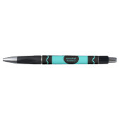 Turquoise Crayon Wrap Monogram Name Pen (Voorkant)