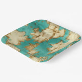 Turquoise Cream Dier Koeienhuid Western Cowgirl Papieren Bordje (Gebogen)