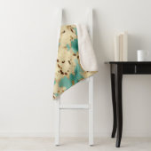 Turquoise Cream Gold Southwest Koeienhuid Sherpa Deken (In situ)