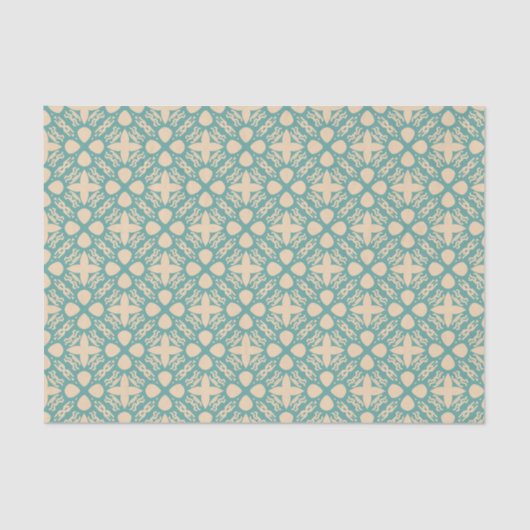Turquoise Cream Modern Western geometrisch somber Tissuepapier (Voorkant)
