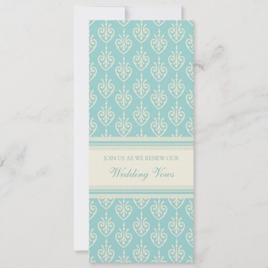 Turquoise Cream Wedding Vow Renewal Uitnodigingen (Voorkant)