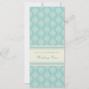 Turquoise Cream Wedding Vow Renewal Uitnodigingen