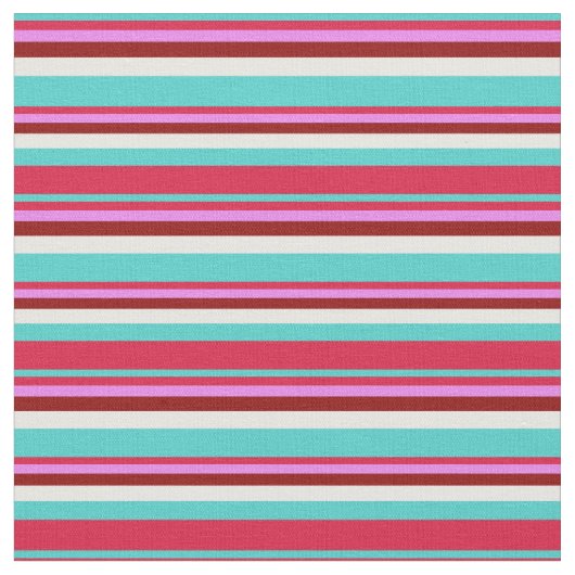 Turquoise, Crimson, Violet, Donkerrood en wit Stof (Close Up)