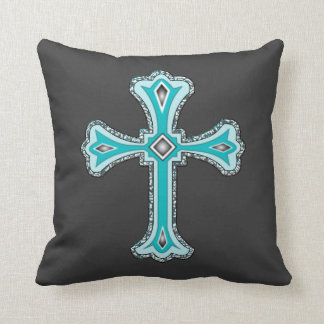 Turquoise Cross decoratief werpt kussen