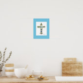 Turquoise Cross van Heather French Henry Poster (Keuken)