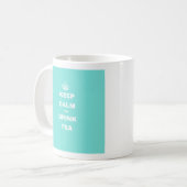 Turquoise Crown KEEP CALM AND DRINK TEA Slogan Mok (Voorkant links)