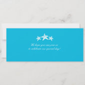 Turquoise Cruise Starfish Boarding Pass Wedding Kaart (Achterkant)