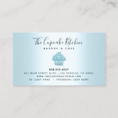 Turquoise Cupcake bakkerij Pastry Chef Glitter Dri Klantenkaartje (Achterkant)