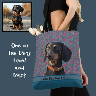 Turquoise Cute Foto Cadeau Hond Liefhebber Moeder Tote Bag
