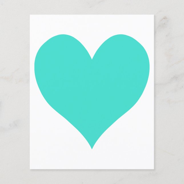 Turquoise Cute Heart (Voorkant)