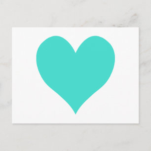 Turquoise Cute Heart Briefkaart
