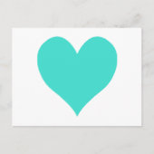 Turquoise Cute Heart Briefkaart (Voorkant)