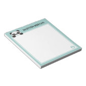Turquoise Cute Panda Beer & Paws Voeg Jouw naam to Notitieblok (Schuin)