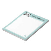 Turquoise Cute Panda Beer & Paws Voeg Jouw naam to Notitieblok (Linkerzijde)