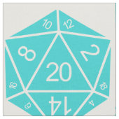 Turquoise D20 Dice Fabric Stof (Close Up)