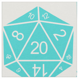 Turquoise D20 Dice Fabric Stof