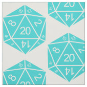 Turquoise D20 Dice Fabric Stof (Swatch)
