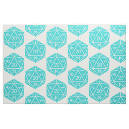 Turquoise D20 Dice Fabric Stof