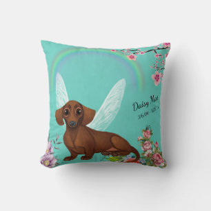 Turquoise Dachshund Remembrance Accent Pillow Kussen