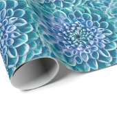 Turquoise Dahlia Bloem Macro achtergrond Cadeaupapier (Rol Hoek)