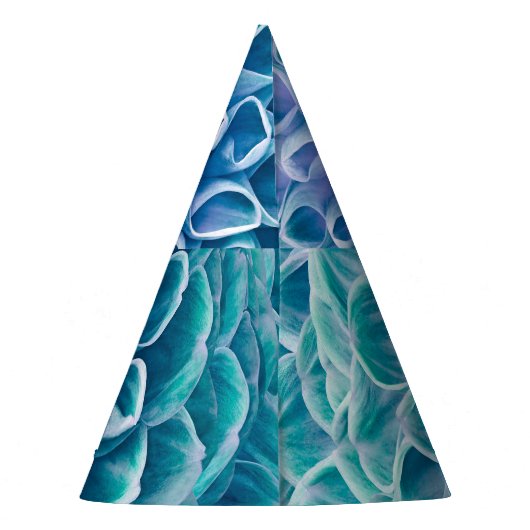 Turquoise Dahlia Bloem Macro achtergrond Feesthoedjes (Achterkant)