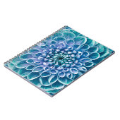 Turquoise Dahlia Bloem Macro achtergrond Notitieboek (Linkerzijde)