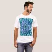 Turquoise Dahlia Bloem Macro achtergrond T-shirt (Voorkant volledig)